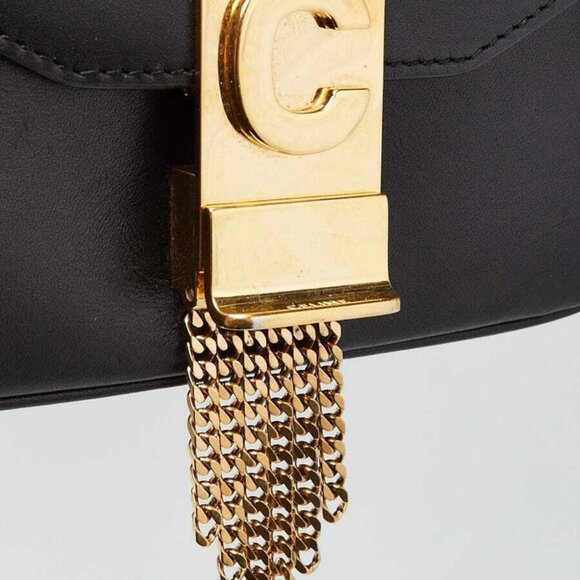 Celine Black Smooth Leather Small Pampille C Flap Bag - Picture 6 of 12